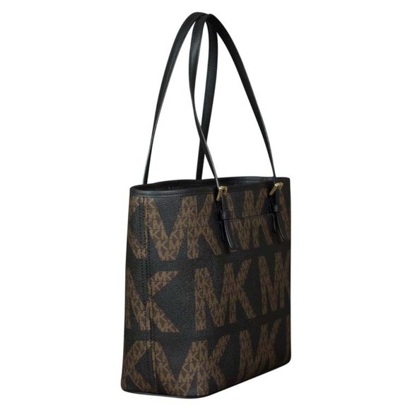 Michael Kors Medium Jet Set Travel Carryall Tote in Black Multi - Picture 2 of 2